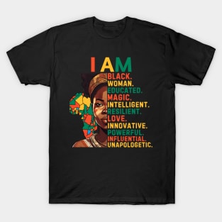 I am black woman educated, Black History Month Cute Woman T-Shirt